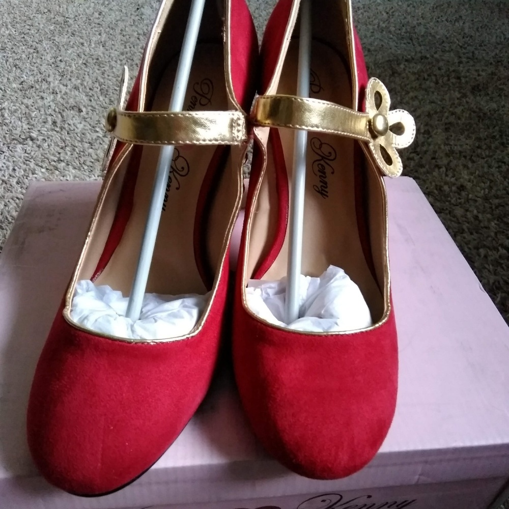 Penny Loves Kenny Women's Requiem Red Pumps 11W - Picture 5 of 8